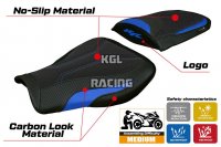 Seat cover compatible Honda CBR 600 RR 2007-2025 - model Huelva Ultragrip - WITH LOGO - Blue