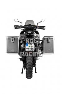 Touratech ZEGA Mundo aluminium koffer systeem voor KTM 890 Adventure/ R / 790 Adventure / 790 R - 38L_45L - rek zwart , koffer aluminium