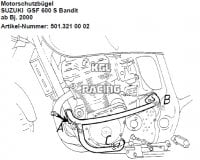 Crash protection Suzuki GSF 600 N BANDIT '00-'04 - chroom