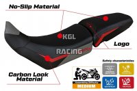 Seat cover compatible Triumph Tiger 850 Sport 2021 - 2025 - model Sintra - WITH LOGO - Red / Grey