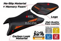 Housse de selle compatible KTM 390 Duke 2024-2025 - model Mora Comfort System - AVEC LOGO - Orange