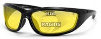 BOBSTER SUNGLASS CHARGER , BLACK FRAME, ANTI-FOG yellow LENSES