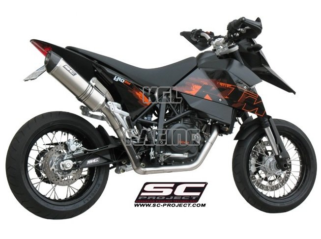 SC Project exhaust KTM 690 SM '07-11 - Full system Oval Titanium - High - Click Image to Close