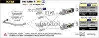 Arrow pour KTM 690 SMC R 2021- - Silencieux Race-Tech Aluminium Dark avec embout en carbone