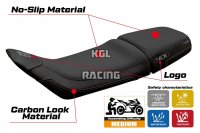 Housse de selle compatible Husqvarna Svartpilen 401 2018 - 2023 - model Solna - AVEC LOGO - Noir