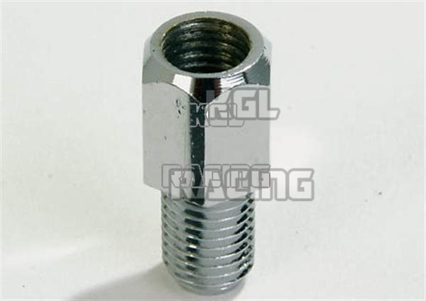 adapter chrome,hole M8 R/H to bolt M10 L/H thread - Click Image to Close