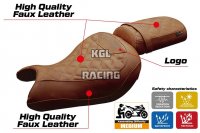 Seat cover compatible Kawasaki Eliminator 500 2024 - 2025 - model Mutsu - WITH LOGO - Brown