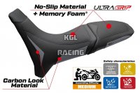 Housse de selle compatible Moto Morini X-Cape 650-700 2021 - 2025 - model Reno Ultragrip Comfort System - SANS LOGO - Gris