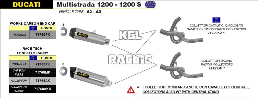 Arrow pour Ducati Multistrada 1200 / 1200S 2010-2014 - Collecteurs racings - Cliquez sur l'image pour la fermer