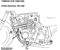 Valbeugels voor Yamaha XJR1200 /SP - chroom