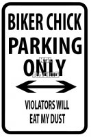 Aluminium parking sign 22 cm x 30 cm - BIKER CHICK PARKING ONLY