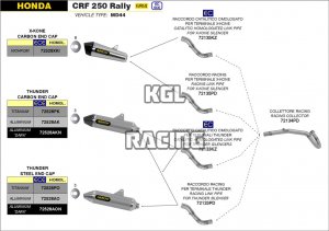 Arrow voor Honda CRF 250 Rally 2017-2018 - Katalytisch gehomologeerde middenpijp voor X-Kone-dempers