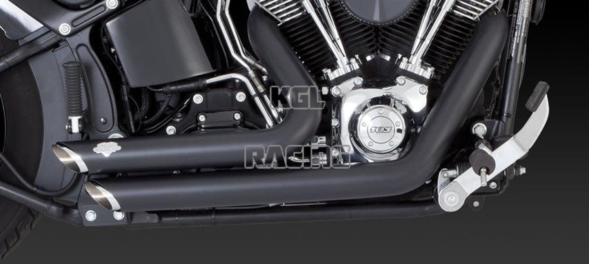Vance & Hines Harley Davidson Softail '12-'14 - FULL SYSTEM SHORTSHOTS STAGGERED BLACK - Click Image to Close