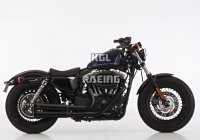 FALCON for HARLEY DAVIDSON SPORTSTER XL 1200V Seventy Two (XL1200V) 2014-2016 - FALCON Double Groove complete exhaust system with cat (2-2)