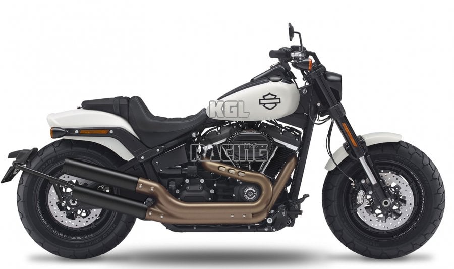 Kesstech for Harley Davidson Softail Fat Bob 114 - 2021-2023 - slip-on set Fusion SHORT BLACK - Click Image to Close
