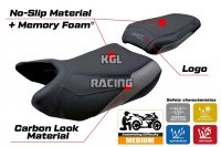 Housse de selle compatible QJ Motor SRT 800 X / S / SX 2023-2025 - model Wuhai Comfort System - AVEC LOGO - Gris