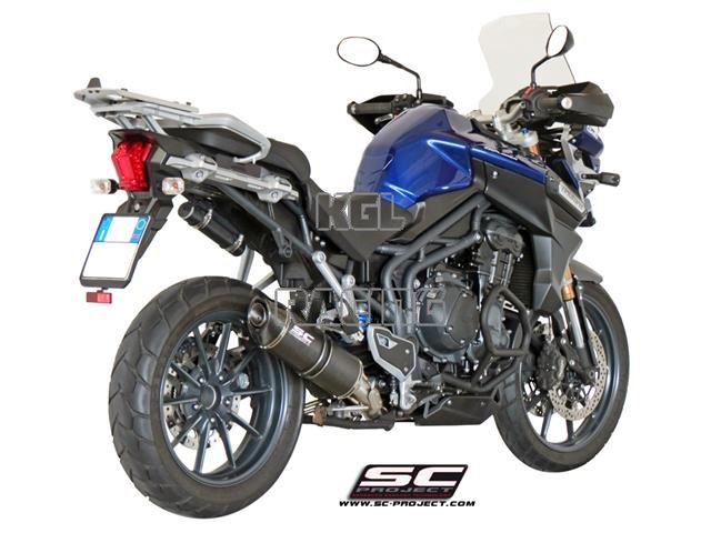 SC Project slip-on Triumph Tiger Explorer / XC - Oval Inox Black Low position - Click Image to Close
