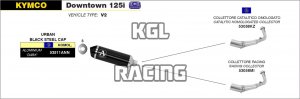Arrow for Kymco DOWNTOWN 125i 2009-2016 - Racing collector for Urban Exhaust