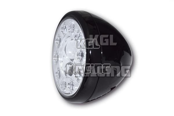 LED headlamp RENO, black, 7 inch, E-mark - Click Image to Close