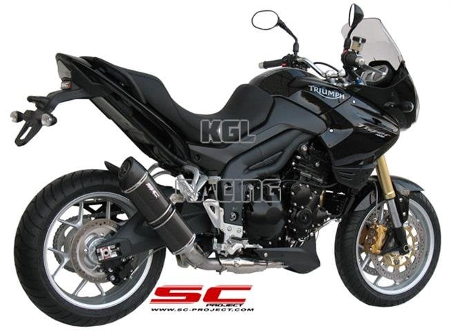 SC Project slip-on Triumph Tiger 1050 '07-'14 - Oval Carbon Low position - Click Image to Close