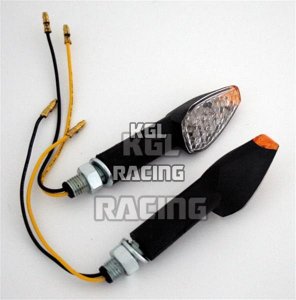 LED - Richtingaanwijzer PEAK , zwarte , lange steel , E - keur , pair