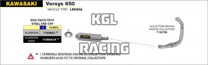 Arrow pour Kawasaki Versys 650 2007-2014 - Silencieux Maxi Race-Tech Aluminium Dark approuve