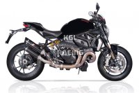 QD exhaust voor DUCATI MONSTER 1200 R 2017-> Euro4 - 1 in 2 link pipe + catalysts + twin round carbon demper set (new magnum se