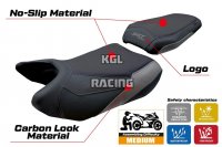 Housse de selle compatible QJ Motor SRT 800 X / S / SX 2023-2025 - model Wuhai - AVEC LOGO - Gris