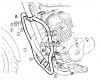 Valbeugels voor Honda CA 125 Rebel (motor) - chroom