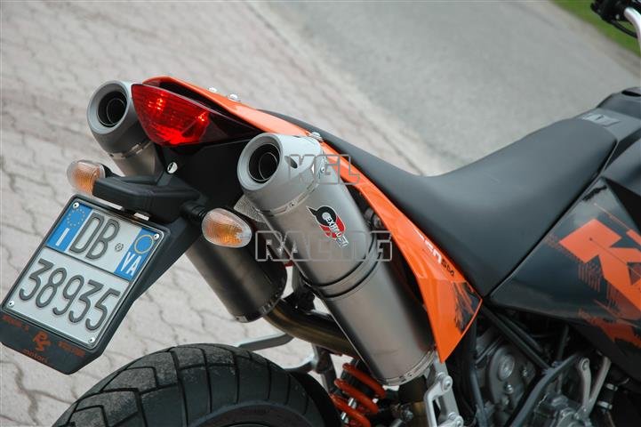 QD exhaust pour KTM LC8 950/990 ADVENTURE/SUPERMOTO/SUPERENDURO - bolt-on aluminium oval twin silencieuxs set - Cliquez sur l'image pour la fermer