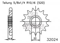 KTM 125 EXC 1995-1997 - Pignon Avant 13 Dent