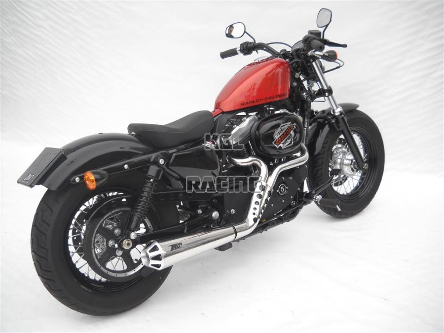 ZARD for HARLEY DAVIDSON Sportster Bj. 03-13 Homologated Full System 2-1 konisch round Stainless steel Polished - Click Image to Close