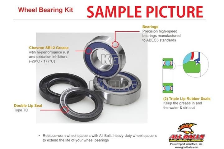 ALL BALLS Kit de roulements de roue avant - Triumph 675 Street Triple R 2013-2015 - Cliquez sur l'image pour la fermer