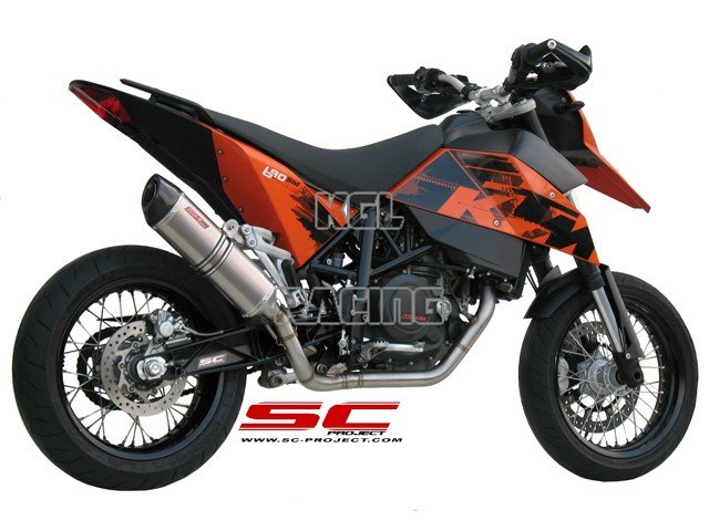 SC Project exhaust KTM 690 SM '07-11 - Full system Oval Titanium - Click Image to Close