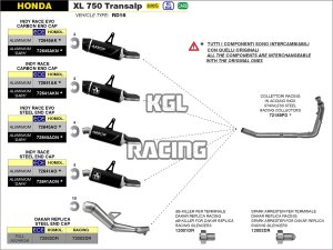 Arrow voor HONDA XL 750 TRANSALP 2023-2024 - Indy Race aluminium demper met inox eindkap
