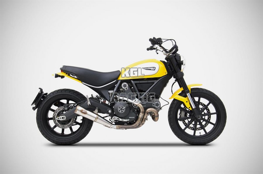 ZARD for Ducati Scrambler 800 Bj. '17-> (EURO 4) Homologated Slip-On silencer Low Zuma Stainless steel - Click Image to Close