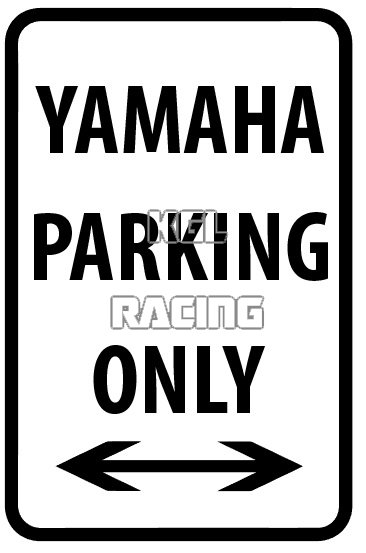 Aluminium parking sign 22 cm x 30 cm - YAMAHA Parking Only - Click Image to Close