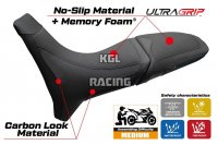 Housse de selle compatible Moto Morini X-Cape 650-700 2021 - 2025 - model Reno Ultragrip Comfort System - SANS LOGO - Noir