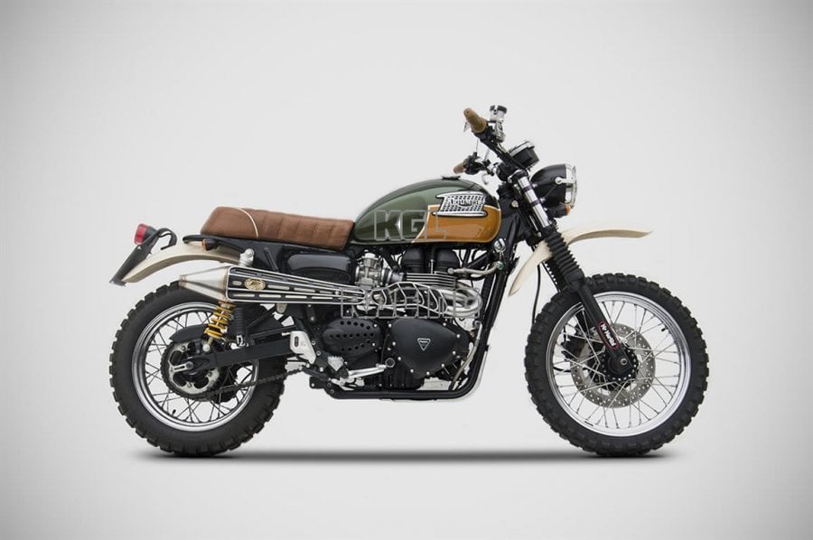 ZARD for Triumph Scrambler Injection Homologated Full System 2-1 HIGH Gold edition Stainless steel - Click Image to Close