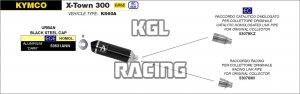 Arrow voor Kymco X-TOWN 300 2017-2020 - Racing link pijp voor Urban Exhaust