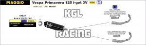 Arrow voor Piaggio VESPA Primavera I-GET 3V 2017-2018 - Racecollector voor Urban Exhaust