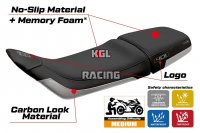 Housse de selle compatible Husqvarna Svartpilen 401 2018 - 2023 - model Solna Comfort System - AVEC LOGO - Argent