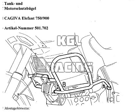 Crash protection Cagiva ELEFANT 650/750 - black - Click Image to Close