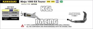 Arrow for Kawasaki Ninja 1000 SX Tourer 2021-2022 - Indy-Race Aluminium silencer with carby end cap