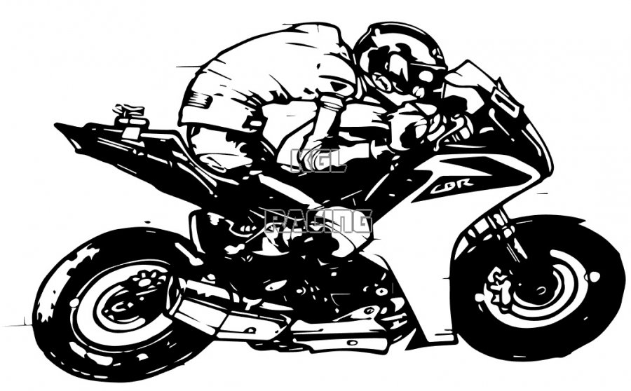 Woefie-Art wall decal - CBR racer - BIG 82 x 50 cm - Click Image to Close