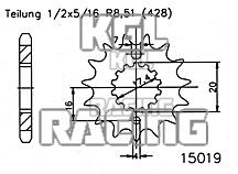 Yamaha TZR 125 1997-1999 - Pinion Gear 16 Teeth - Click Image to Close