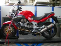 QD exhaust for MOTO GUZZI BREVA 850/1100 '05-> - link pipe + catalyst + oval alluminium muffler set