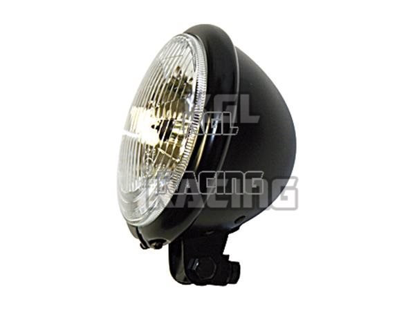 BATES STYLE 5 3/4" headlamp H4, black, E-mark - Click Image to Close