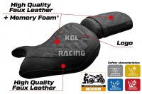 Housse de selle compatible Kawasaki Eliminator 500 2024 - 2025 - model Mutsu Comfort System - AVEC LOGO - Noir