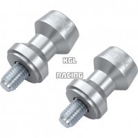 TITAX Bobbins (spools), swing arm adapter for M/C racing stand, alu, silver M10 x 1,25 mm, pair.